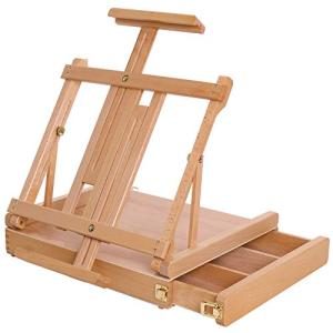Large Adjustable Wooden Desktop Easel with Storage