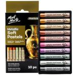 Mont Marte 10-Color Metallic Soft Pastels Set
