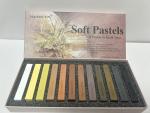 12-Pack Earth Tone Soft Pastels Set