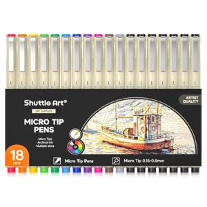 Shuttle Art 18-Pack Waterproof Micro-line Pens