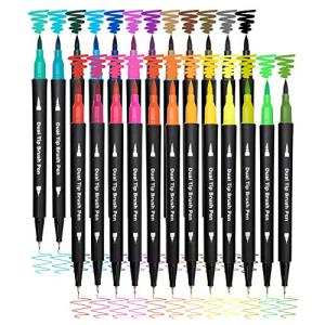 Piochoo 24 Dual Brush Marker Pens Set