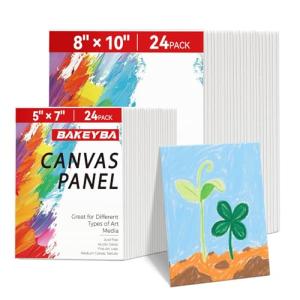 48 Pack Small Canvas Boards for Kids Painting