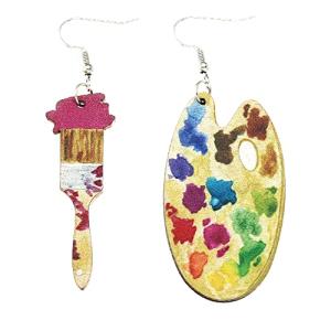Bohemian Wooden Artist Paint Brush Earrings