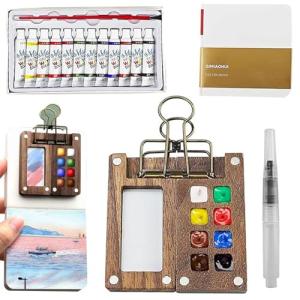 Tobios Mini Watercolor Travel Set with Sketchbook