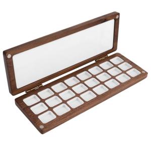 Portable Wooden Watercolor Palette with 24 Grids