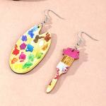 Bohemian Wooden Artist Paint Brush Earrings