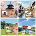 Walnut Wood Mini Watercolor Set with Brush & Sketchbook