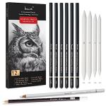 Brusarth 12-Piece Charcoal Drawing Pencil Set