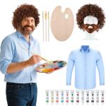 19-Piece 80s Painter Costume Set with Wig