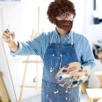 19-Piece 80s Painter Costume Set with Wig