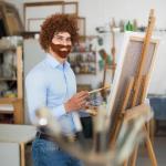 19-Piece 80s Painter Costume Set with Wig