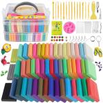 50-Color Polymer Clay Kit with Tools and Storage