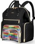 Marker Organizer Backpack with USB Port, Black