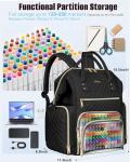 Marker Organizer Backpack with USB Port, Black