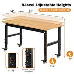 Heavy-Duty Adjustable Workbench with Metal Wheels