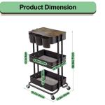 Rolling Metal Utility Cart for Home & Office