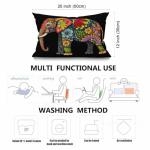 Mandala Floral Elephant Throw Pillow Cover 12x20