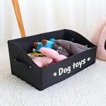 Collapsible Dog Toy Storage Basket with Handles