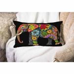 Mandala Floral Elephant Throw Pillow Cover 12x20
