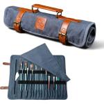 Waxed Canvas Paint Brush Holder - Art Storage Roll