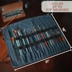 Waxed Canvas Paint Brush Holder - Art Storage Roll