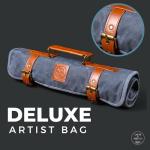 Waxed Canvas Paint Brush Holder - Art Storage Roll