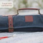 Waxed Canvas Paint Brush Holder - Art Storage Roll