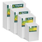 Inburit 16-Pack Blank Primed Stretched Canvases