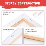 Simetufy 8x10 Inch Stretched Blank Canvas - 10 Pack