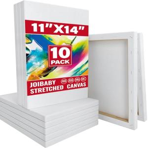 10-Pack 11x14 Inch Stretched Blank Canvas