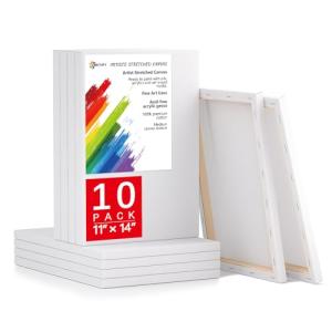 Simetufy 11x14 Inch Stretched Canvas, 10 Pack