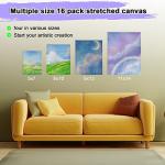 Inburit 16-Pack Blank Primed Stretched Canvases