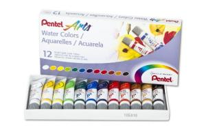 Pentel Arts Watercolors 12-Color Set, 5ml Tubes