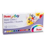 Pentel Arts Watercolors 12-Color Set, 5ml Tubes