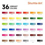 Shuttle Art 36-Color Watercolor Paint Set with Brushes