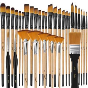 Bougimal 32-Piece Paint Brush Set for Artists
