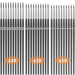 60 Piece Miniature Detail Paint Brush Set