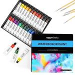 Amazon Basics Watercolor Paint Set, 24 Tubes