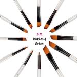 GETHPEN Angled Paint Brush Set - 12 Pcs
