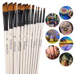 GETHPEN Angled Paint Brush Set - 12 Pcs
