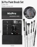 Nicpro 36-Piece Professional Paint Brush Set