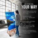 U.S. Art Supply Adjustable Wooden Floor Easel