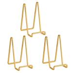 Gold Metal Plate Holder Easel Stand - 3 Pack