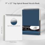 Hardcover Top Spiral Sketch Book - 100 Sheets