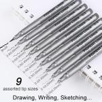 Dyvicl 9-Pack Micro Fine Point Black Pens