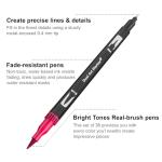 36 Dual Brush Markers for Adult Coloring