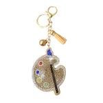 Rhinestone Artist Palette Keychain Charm for Women