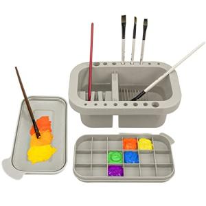 Paint Brush Cleaner and Organizer with Palette