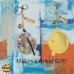 Rhinestone Artist Palette Keychain Charm for Women