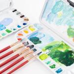 Transon Folding Watercolor Palette with Lid, 18 Wells